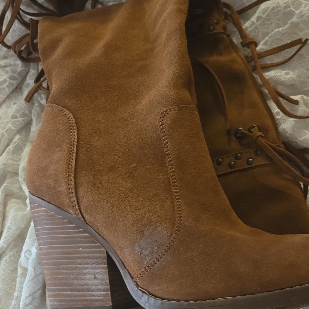 Dingo Thigh High Over The Knee Suede Fringe Boots Boho Western Hippie Chic - Picture 10 of 12